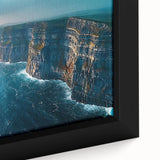 Framed canvas wall art showcasing a vibrant landscape of rugged cliffs, emphasizing rich colors and intricate textures, perfect for modern home decor.