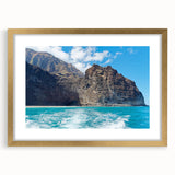 Framed wall art collection featuring a stunning landscape of cliffs, designed with a gold mat, showcasing natural hues that enhance any decor.