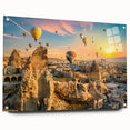 Acrylic glass wall art featuring a stunning landscape of cliffs, showcasing vibrant colors and intricate details, displayed with pins for an elegant side view. Perfect for enhancing modern home decor.