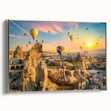 Framed canvas wall art showcasing a stunning landscape of cliffs with a silver frame, designed to enhance modern decor. Perfect for living spaces and art enthusiasts.