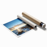 Stunning rolled print of a dramatic cliff landscape, showcasing vibrant colors and intricate details, perfect for home decor or art enthusiasts.