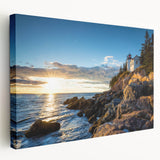 Stretched canvas artwork showcasing a stunning landscape of cliffs, featuring vibrant colors and intricate details, ideal for modern home decor or art collection.