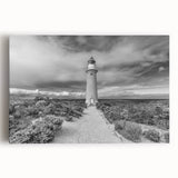 Stretched canvas artwork showcasing a vibrant landscape of dramatic cliffs under a bright blue sky, perfect for modern home decor and wall art collections.