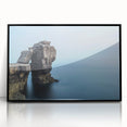 Framed acrylic wall art featuring a stunning landscape of cliffs, showcasing vibrant colors and intricate details, perfect for modern home decor.