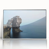 Framed acrylic wall art featuring a stunning landscape of cliffs, showcasing vibrant colors and intricate details, ideal for home decor in modern interiors.