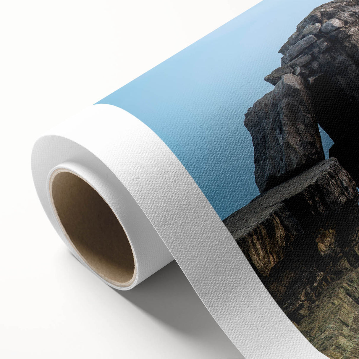 Stunning rolled canvas featuring a vibrant cliff landscape design, perfect for home decor. The artwork showcases rich colors and intricate details, ideal for enhancing any living space.