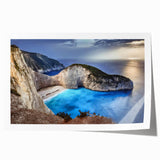 Stunning landscape wall art print showcasing majestic cliffs and vibrant skies, expertly rolled for easy display. Ideal for adding natural beauty to any room.