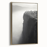 Framed wall art showcasing a stunning landscape of cliffs, featuring rich gold accents and a textured canvas surface, perfect for elegant home decor.