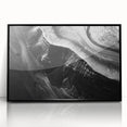Framed acrylic wall art featuring a serene landscape of cliffs with a black frame, showcasing vibrant colors and intricate details, perfect for home decor.