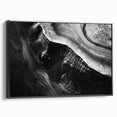 Framed wall art collection showcasing a scenic landscape of cliffs, featuring earthy tones and textured details, ideal for enhancing modern home decor.