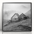 Framed acrylic wall art showcasing a serene countryside landscape design in vibrant colors, featuring a black frame that enhances the artwork's elegance.