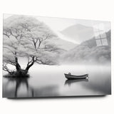 Acrylic glass wall art featuring a serene countryside landscape design, showcasing rolling hills and vibrant greenery, perfect for enhancing home decor aesthetics.