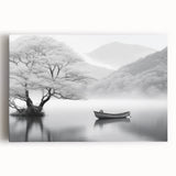 Stretched canvas wall art showcasing a serene countryside landscape with rolling hills, lush greenery, and a vibrant sunset, perfect for home decor.