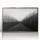 Framed acrylic wall art showcasing a serene countryside landscape design, featuring vibrant greens and golden hues, perfect for home decor enhancement.