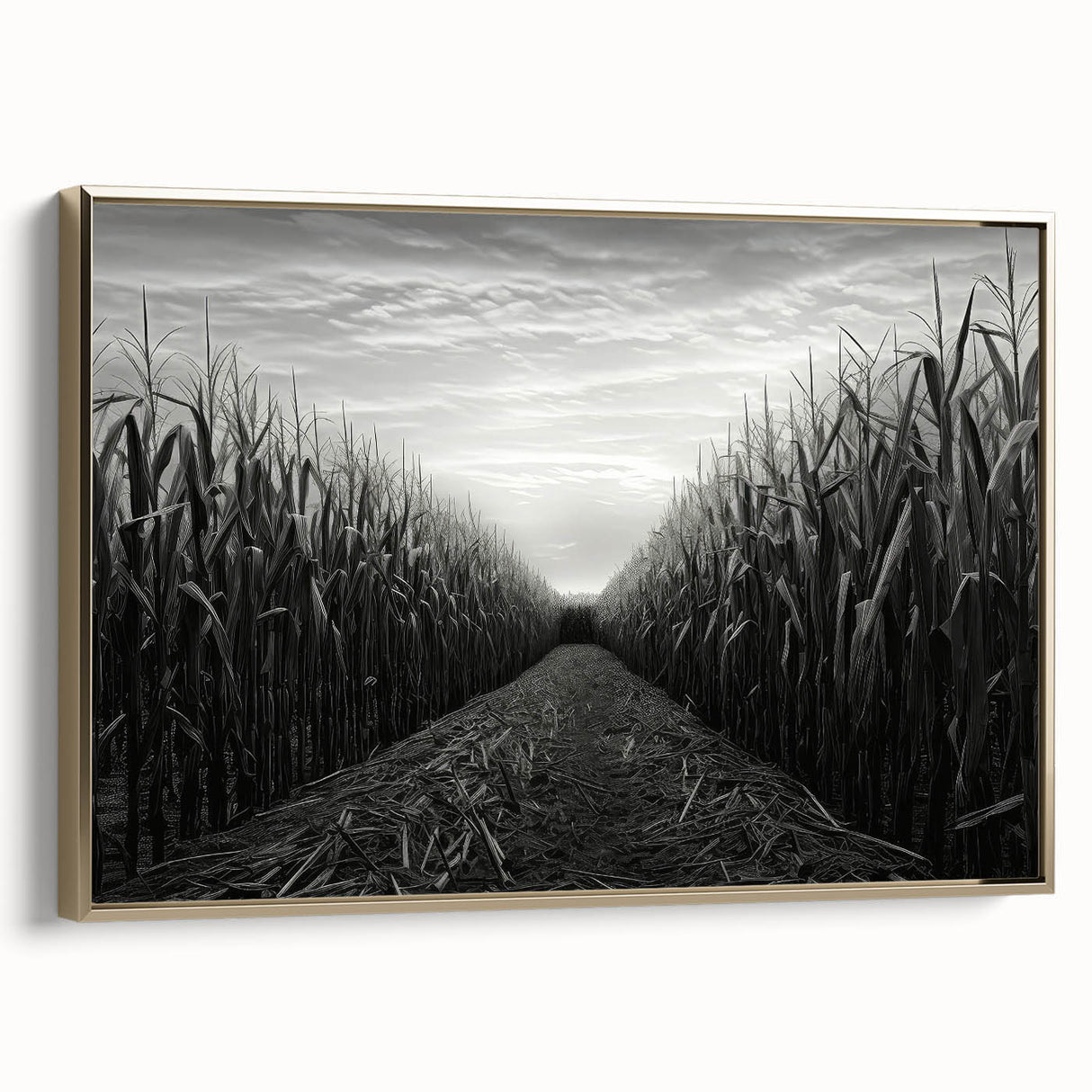 Framed canvas wall art showcasing a picturesque countryside landscape design, featuring vibrant colors and detailed textures, set in an elegant gold frame. Perfect for home decor enthusiasts seeking to enhance their living space with nature-inspired art.