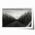 Vibrant landscape wall art print showcasing a serene countryside scene with rolling hills and lush greenery, rolled for easy shipping and display.