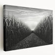 Stretched canvas wall art featuring a vibrant countryside landscape design, showcasing rolling hills and a serene sky, perfect for home decor or office ambiance.