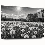 Acrylic glass wall art collection showcasing picturesque countryside landscapes, featuring vibrant colors and intricate details in a side view display, perfect for home decor.