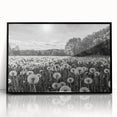 Framed wall art piece showcasing a serene countryside landscape with vibrant greens and blues, set in a sleek black frame, ideal for home décor enhancement.