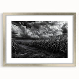 Framed wall art collection showcasing a serene countryside landscape with vibrant greens and a silver mat, ideal for home décor enhancement and artistic ambiance.