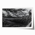 Rolled print of a serene countryside landscape featuring rolling green hills and a clear blue sky, designed for wall art collection, showcasing vibrant colors and tranquil scenery.