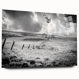 Acrylic glass wall art showcasing a vibrant countryside landscape design with rich colors and intricate details, perfect for enhancing home decor aesthetics.
