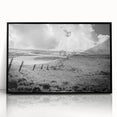 Framed acrylic wall art showcasing a serene countryside landscape in vibrant colors, featuring lush green fields and a clear blue sky, perfect for home decor.
