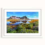 Framed wall art collection showcasing serene countryside landscapes in soft pastel colors, featuring a white mat and elegant frame, ideal for home decor.