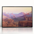 Framed acrylic wall art showcasing a stunning desert landscape design with vibrant colors and intricate details, featuring a sleek black frame for a modern aesthetic. Perfect for enhancing home decor with a touch of nature-inspired elegance.