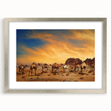 Framed wall art collection showcasing a stunning desert landscape design with a silver mat, perfect for home decor or office spaces, enhancing modern interior aesthetics.