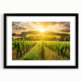 Framed wall art showcasing a stunning desert landscape design, featuring vibrant colors and intricate details, set in a sleek black frame with a mat, perfect for home decor.
