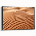Framed wall art showcasing a stunning desert landscape design, featuring rich colors and intricate details, set against a sleek black frame for an elegant touch.