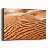 Framed wall art showcasing a stunning desert landscape design, featuring rich colors and intricate details, set against a sleek black frame for an elegant touch.