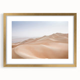 Framed desert landscape wall art collection showcasing vibrant hues of gold and earthy tones, elegantly matted for a sophisticated display. Perfect for modern home decor.