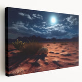 Stretched canvas wall art showcasing a vibrant desert landscape design, with warm hues of orange and yellow, perfect for modern home decor.