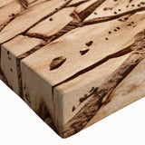 Close-up of a stretched canvas wall art featuring a vibrant desert landscape design, showcasing warm earth tones and intricate details, perfect for home decor.