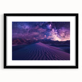 Framed wall art featuring a desert landscape design with a black mat, showcasing warm earth tones and intricate details, ideal for home décor enhancement.