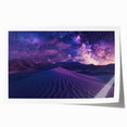 Desert landscape wall art print showcasing vibrant warm tones and intricate details, rolled and ready for framing, perfect for enhancing modern decor.