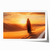 Desert landscape wall art print showcasing vibrant colors and detailed textures, rolled for easy transport and display, perfect for home decor enthusiasts.