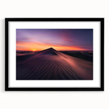 Framed black wall art showcasing a stunning desert landscape design, featuring warm earth tones and intricate details, perfect for modern decor.