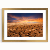 Desert landscape wall art collection featuring a gold-framed design with a mat, showcasing warm earthy tones and serene desert scenery, ideal for home decor.