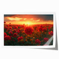 Vibrant rolled print of a serene landscape featuring lush green fields and a clear blue sky, ideal for enhancing home decor and bringing nature indoors.