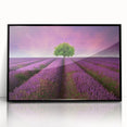 Framed acrylic wall art featuring a serene landscape of lush green fields under a bright blue sky, with a sleek black frame enhancing its modern aesthetic. Perfect for adding a touch of nature-inspired decor to any space.