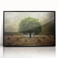 Framed acrylic wall art featuring a vibrant landscape design of rolling fields, presented in a black frame, ideal for modern home decor and art enthusiasts.