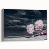 Framed canvas wall art from the Landscapes Fields Design collection, showcasing serene silver tones and abstract patterns, ideal for modern home decor.