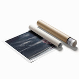 Vibrant rolled print showcasing an abstract landscape with fields in earthy tones, highlighting rich textures and colors, ideal for modern home decor.