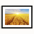 Framed landscape wall art featuring serene fields in muted tones, set in a stylish black frame with a mat, perfect for enhancing home decor.
