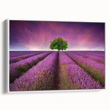 Framed canvas wall art featuring a serene landscape of rolling fields in soft pastel colors, displayed from a white side view, ideal for home decor.