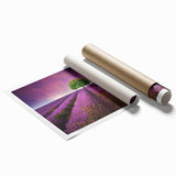 Colorful rolled print wall art showcasing vibrant landscapes and fields, designed to enhance interior decor. Ideal for art enthusiasts seeking a fresh aesthetic.
