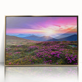 Framed wall art collection showcasing a vibrant landscape design with golden accents, perfect for modern home decor. Ideal for enhancing living spaces.